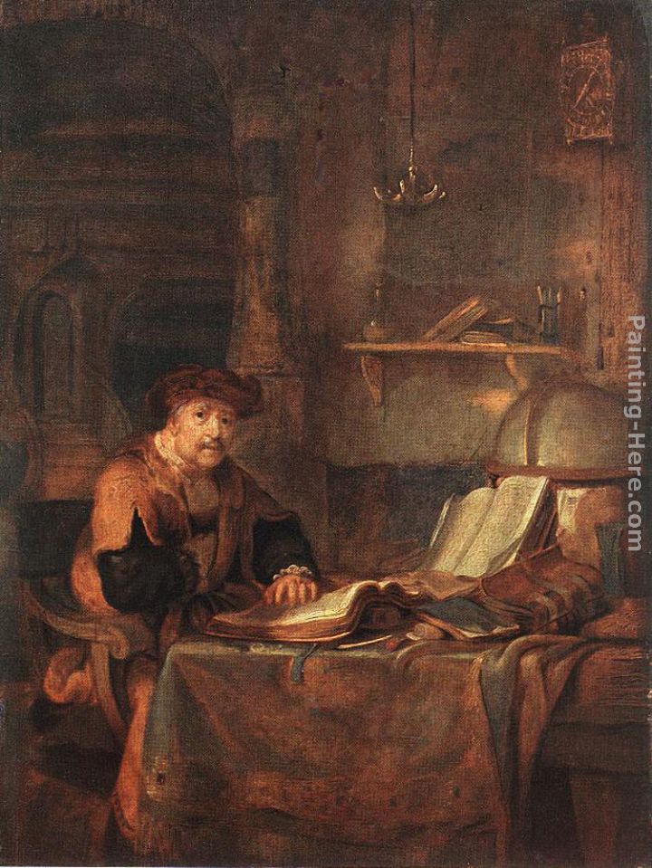 Scholar with his Books painting - Gerbrand van den Eeckhout Scholar with his Books art painting